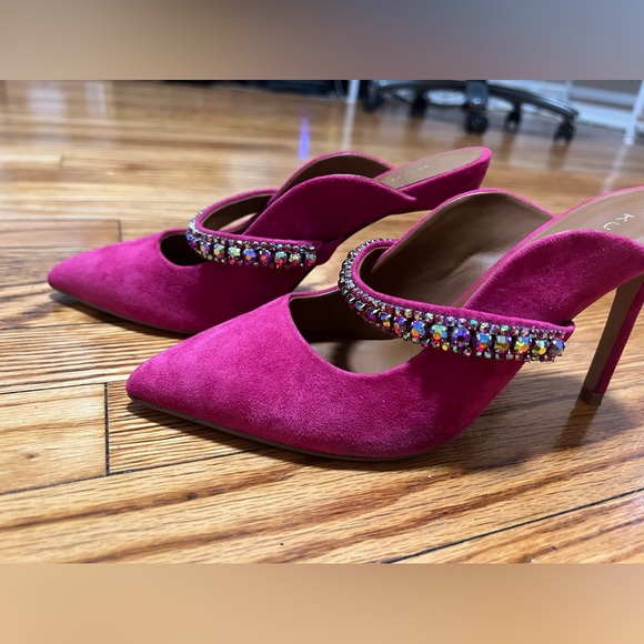 Kurt Geiger Duke Heeled Mule - Pink Suede - Picture 10 of 16